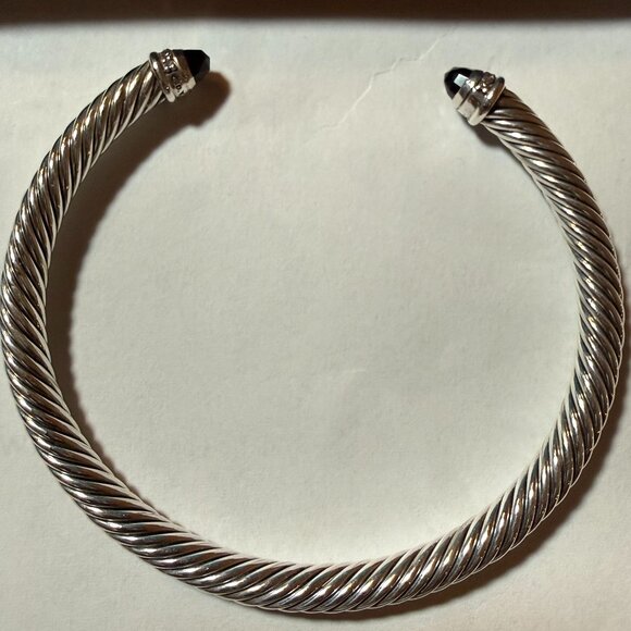 David Yurman Jewelry - David Yurman 5mm Classic Cable Bracelet Sterling Silver w/Black Onyx & Diamonds